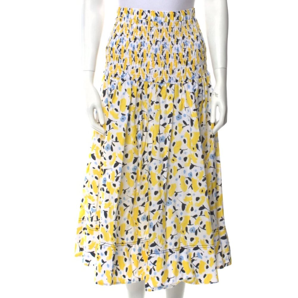 Tanya Taylor Lyla Floral Print Midi Length Skirt Sz M Modern Luxury, Artisitic